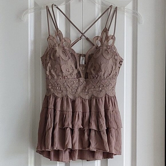 Zenana Spaghetti Strap Exposed Seam Light-Wash Dress